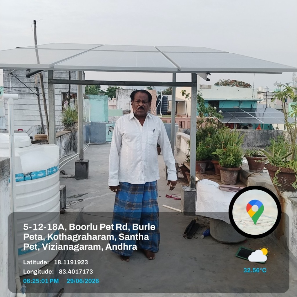 Live Solar Installation - Burle Peta, Santha Pet, Vizianagaram