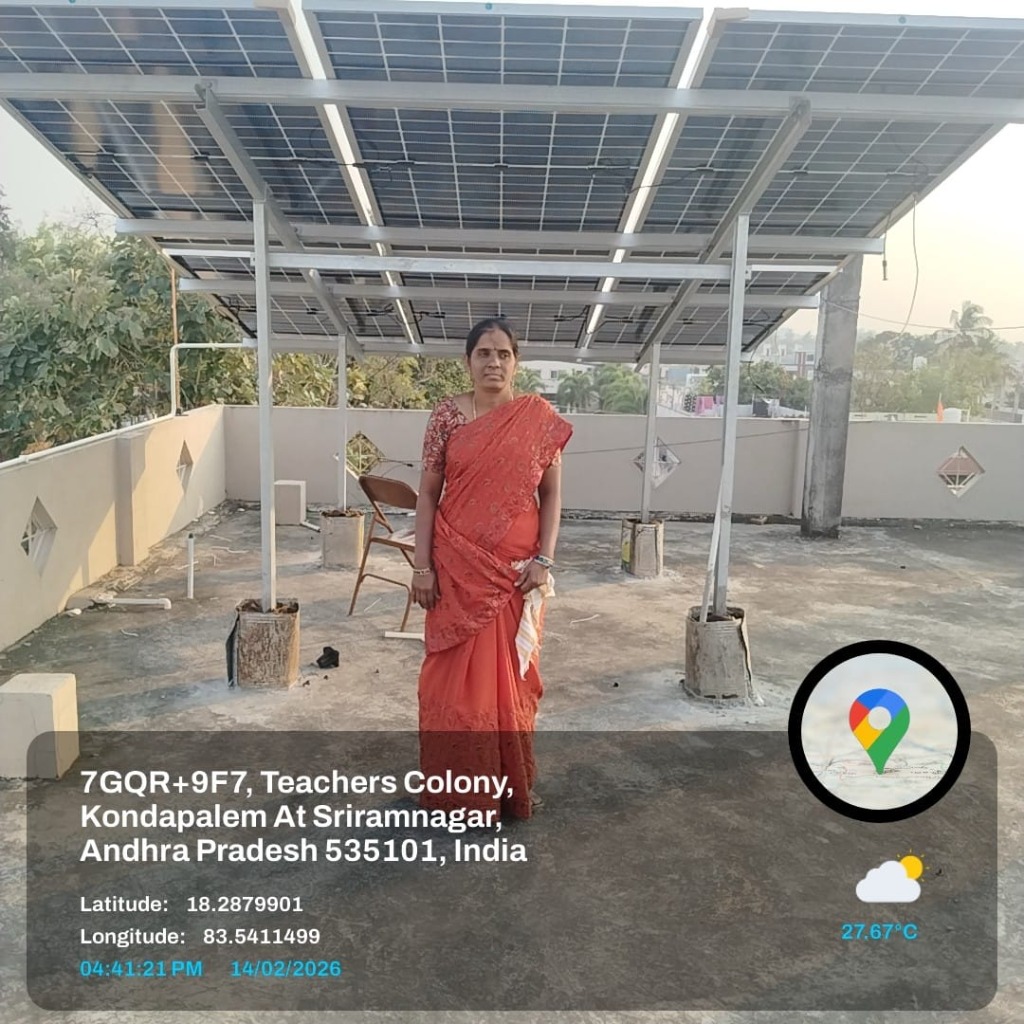 Live Solar Installation - Teachers Colony, Kondapalem, Sriramnagar