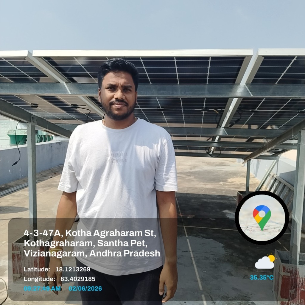 Live Solar Installation - Kotha Agraharam St, Santha Pet, Vizianagaram