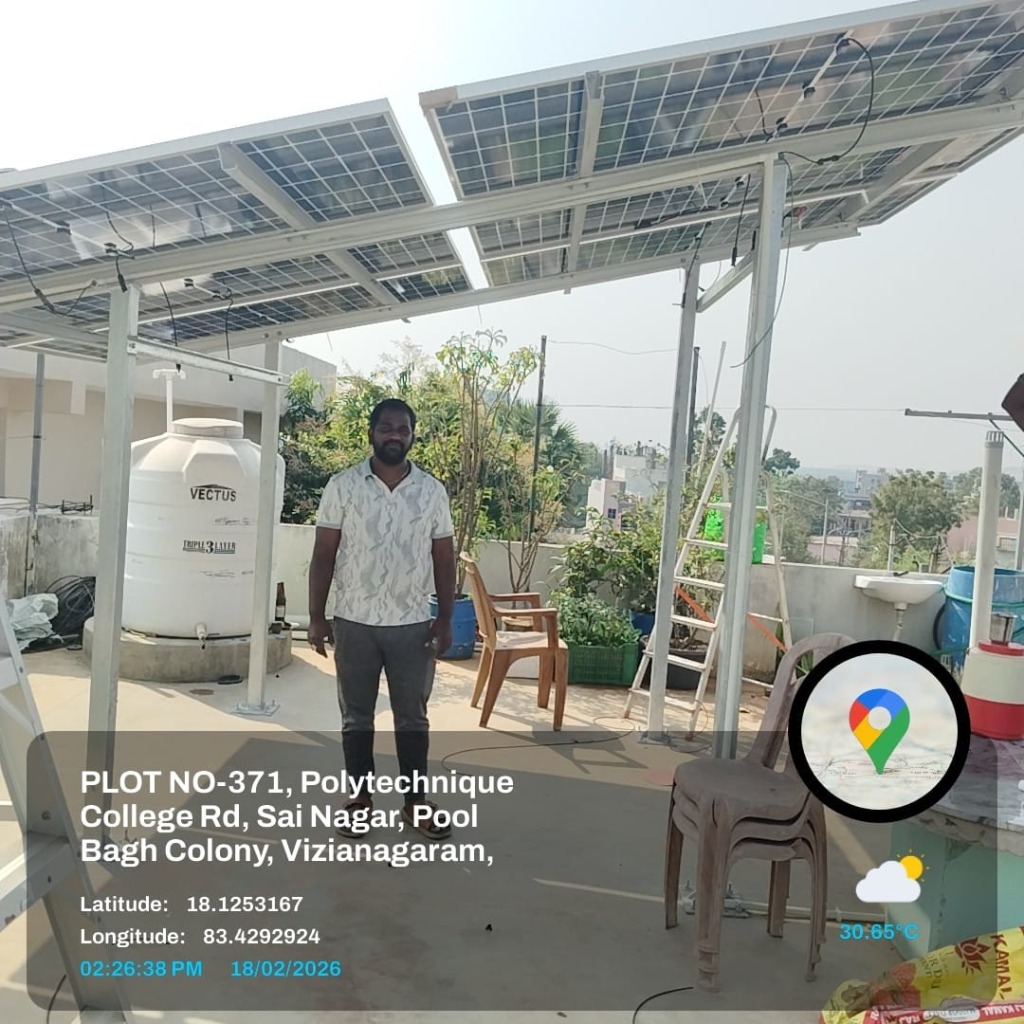 Live Solar Installation - Sai Nagar, Pool Bagh Colony, Vizianagaram