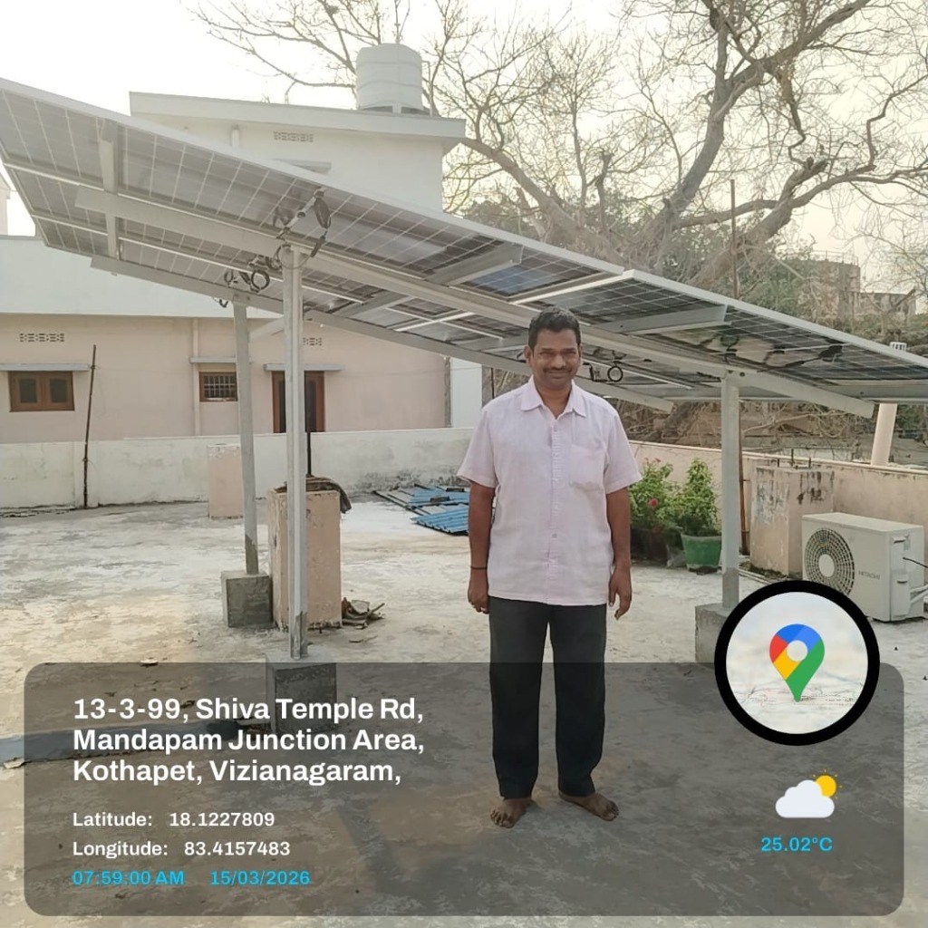 Live Solar Installation - Shiva Temple Rd, Mandapam Junction Area, Kothapet