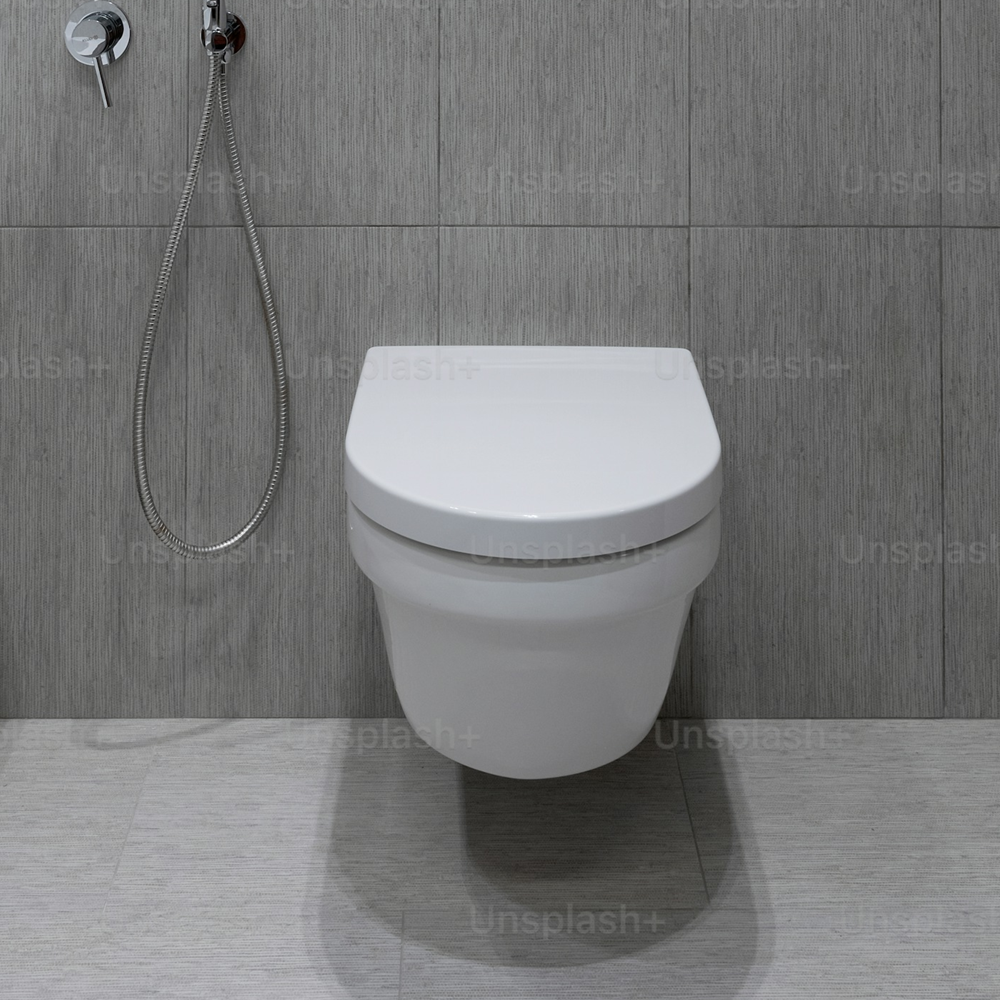White Ceramic Wall Mounted Closed Front Toilet